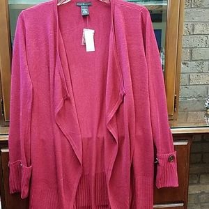 Long red cardigan bnwt